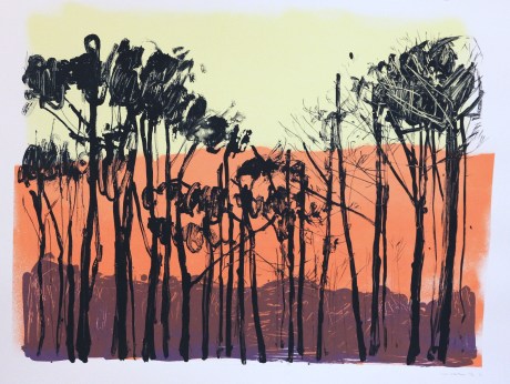 orange mountains and trees