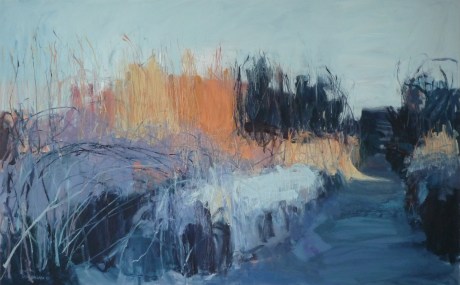 path and orange branches 30 x 48in