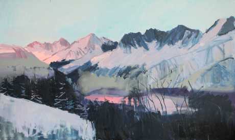 Mountain valley  36x 60in