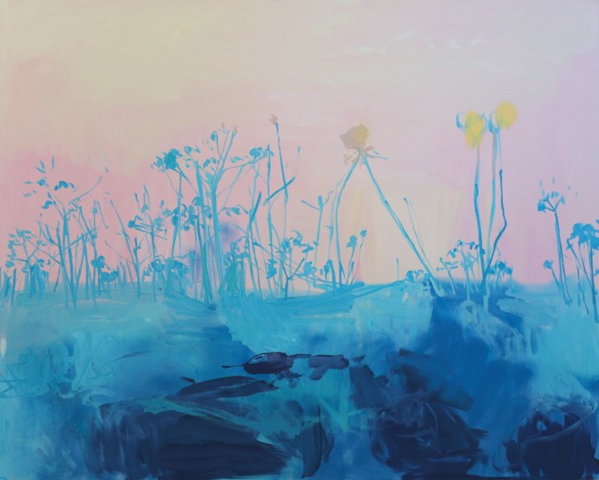 blue flowers    48 x 60in