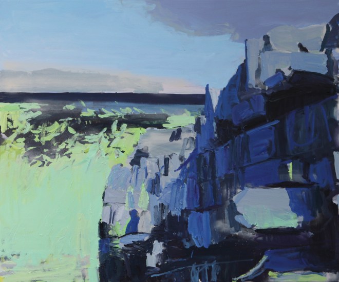 rocks and green  39 x 47in