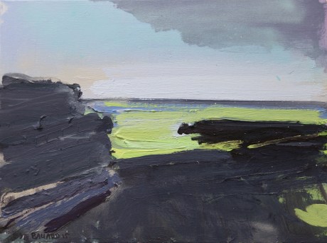 Cliff and green   12 x 16in