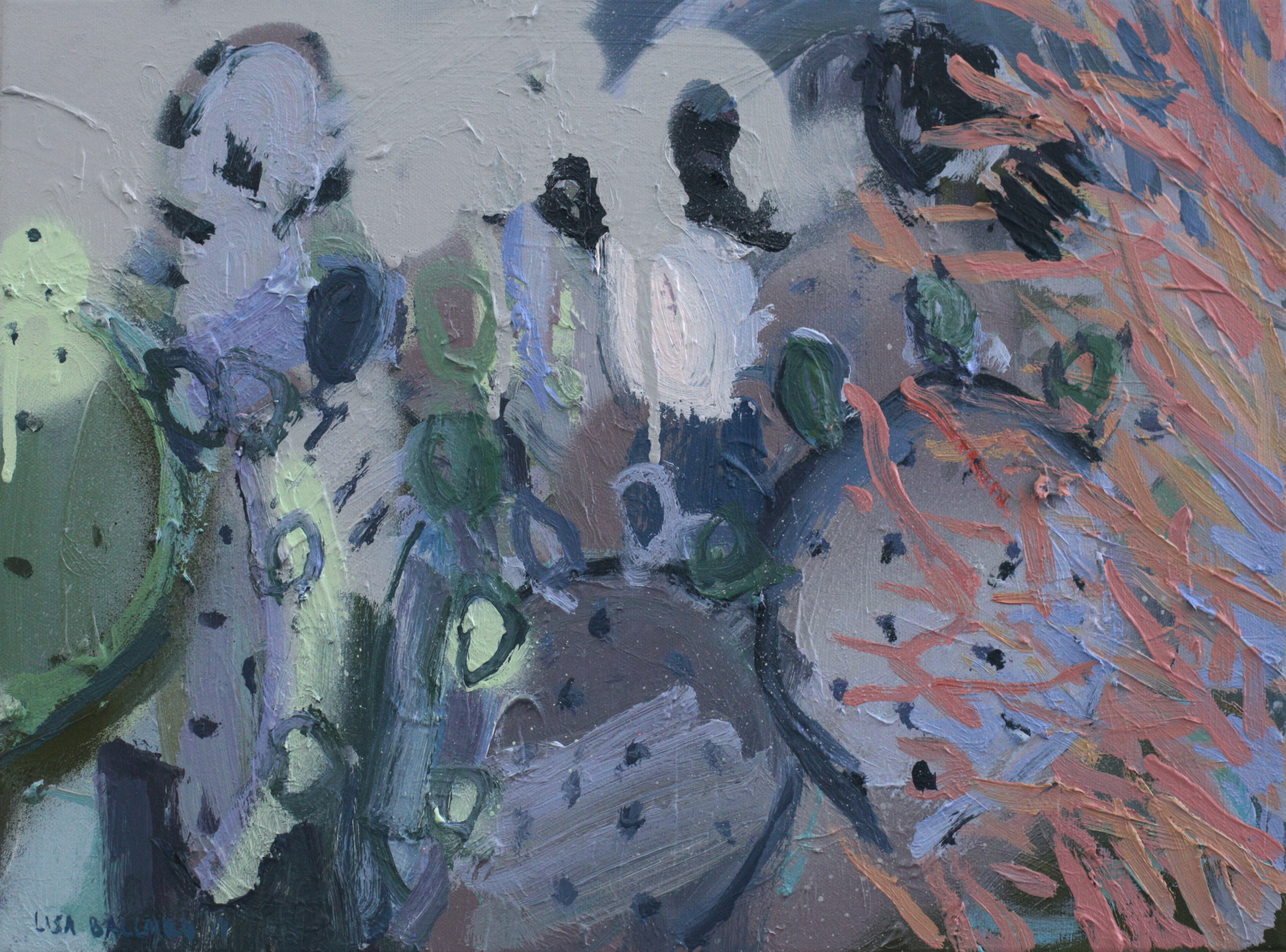 Purple cacti 30 x 41cm