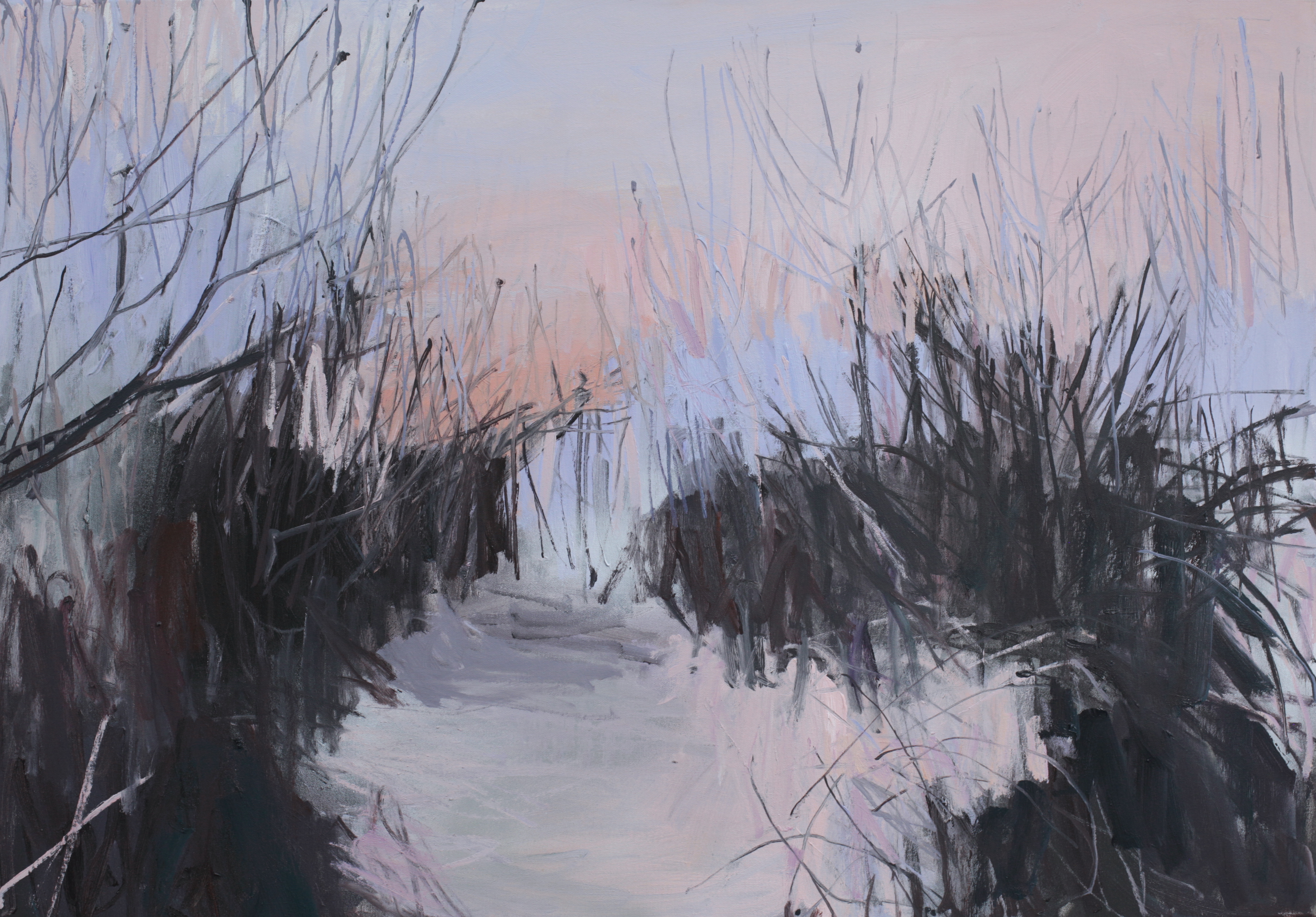 Winter island path 27 x 39in. 70 x 100cm