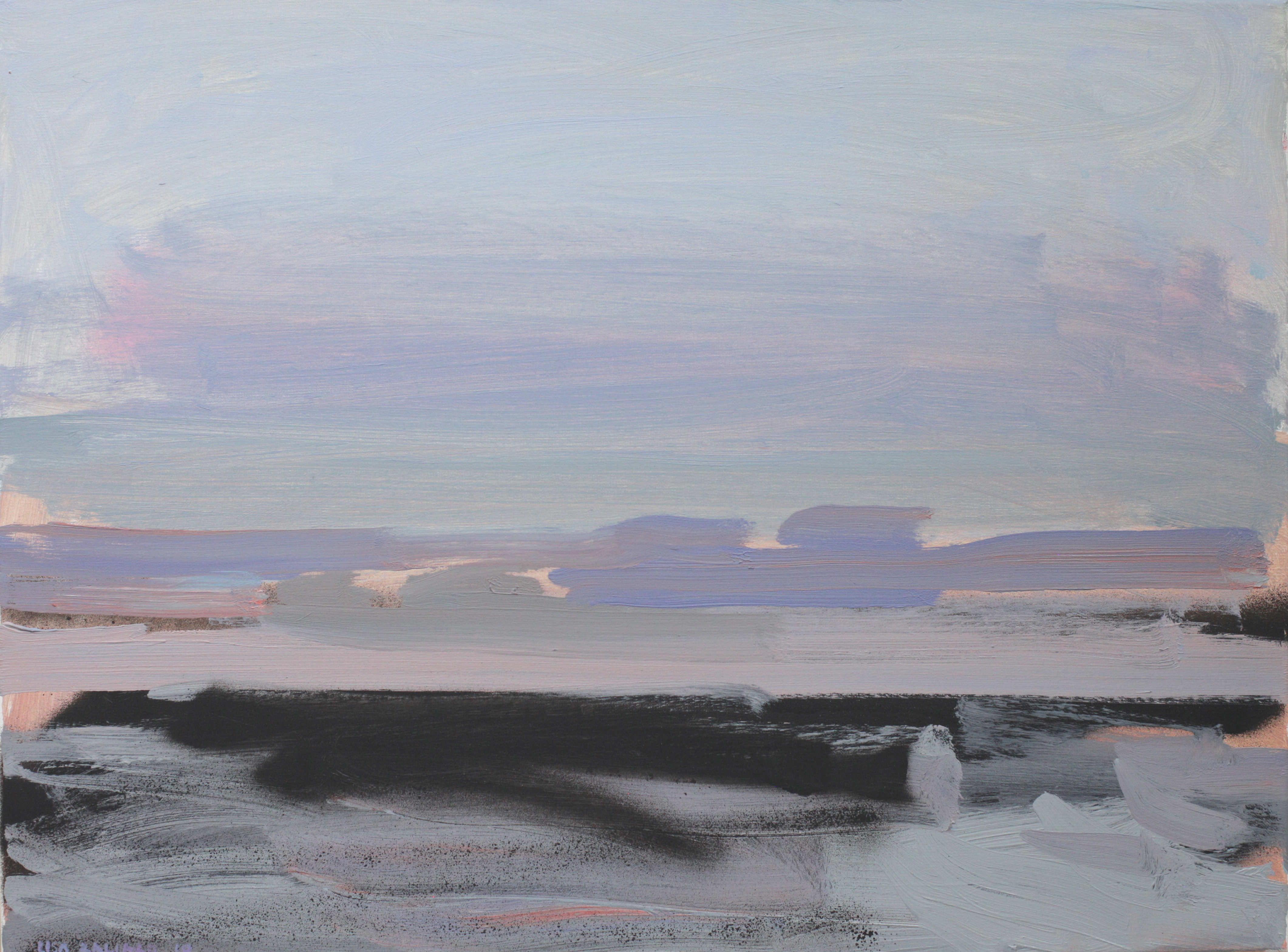 Stormy sea and islands 18 x 24in