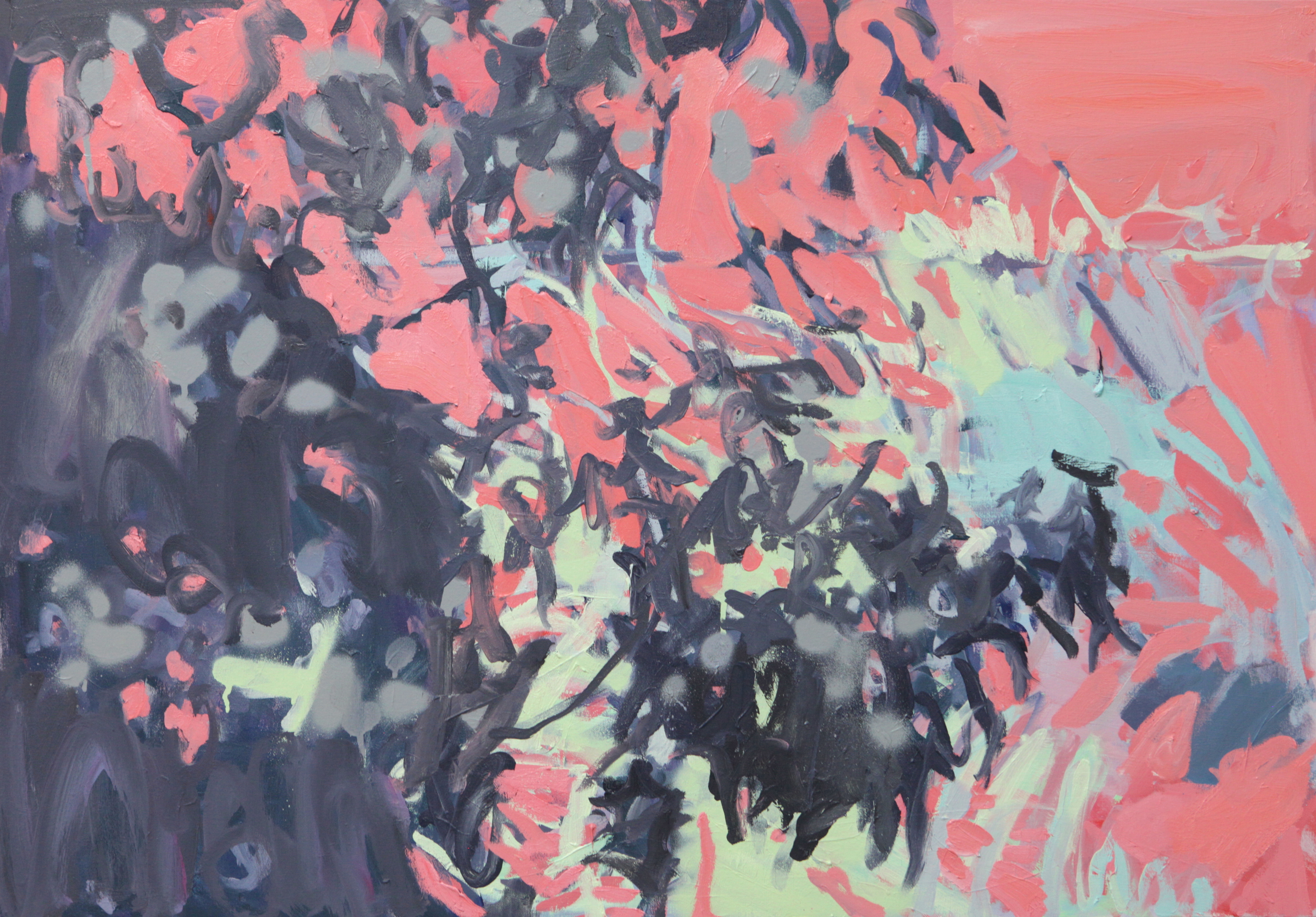 shadows on and green and pink. 28x 39in 70 x 100cm